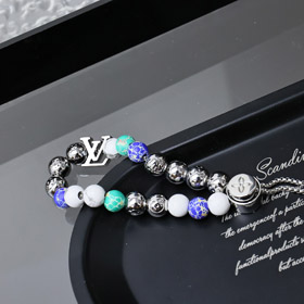 Louis Vuitton LV metal chain beaded letter inscription bracelet-3672  